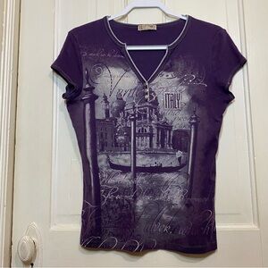 BLUE CANYON | Blue Canyon Clothing Purple Venice Italy Graphic T-shirt